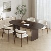 Spassway 67"L*33.5"W Oval Oak Wood Dining Table with Double Pedestal Modern Kitchen Table with Solid Wood Leg for Seats 6 - 4 of 4