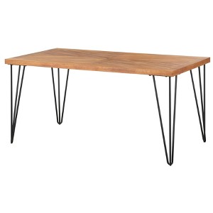 Greenville Dining Table Natural/Black - Lifestorey: Mid-Century Modern, Hairpin Legs, Seats 6 - 1 of 4