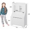 Kids Bookshelf, Toy Storage Organizer with Flip-Top Lid and Cubby, Wood Kids Bookcases Fit - 2 of 4