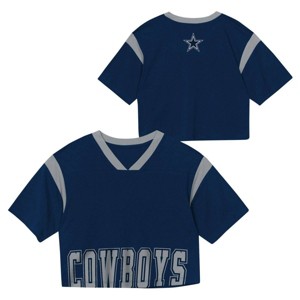 NFL Dallas Cowboy Women's Short Sleeve Fashion Crop Jersey - 1 of 3