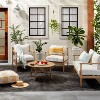 2pk Cushioned Wood Outdoor Club Chair Set - Natural/Cream - Hearth & Hand™ with Magnolia - image 2 of 4