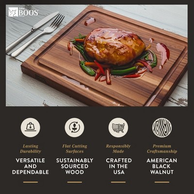 John Boos Reversible Walnut Wood Cutting Board with Juice Groove