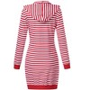 Women's Hooded Sweatshirt Dress Long Sleeve Ribbed Pullover Hoodie Dress Casual Outfit - 4 of 4
