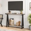 WhizMax Classic Farmhouse 2-Tier MDF + Metal Console Table, Brown - 3 of 4