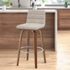 Bekrvio 26"/29" Swivel Bar Stools Set of 1/2/3/4, Faux Leather Upholstered Counter Chairs with Wood Legs, Mid-Century Seating for Kitchen Island - 2 of 4