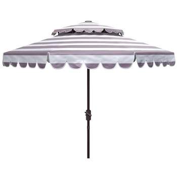 Vienna 9Ft Round Double Top Crank Patio Outdoor Umbrella  - Safavieh