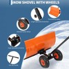 Heavy-Duty Snow Shovel with Wheels, Single Rod Steel Pusher, 5-Position Angled Blade, Ergonomic Design for Driveways, Doorways & Sidewalks - 3 of 4