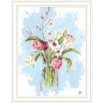 HomeRoots Flourish White Framed Print Wall Art