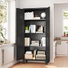 Zevemomo 61" Metal Pantry Cabinet, 2-Door Freestanding with 3 Adjustable Shelves, Black Storage for Kitchen Bathroom Laundry Room - 2 of 4
