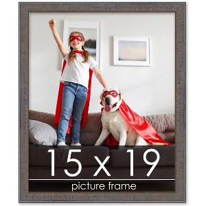 PosterPalooza | Textured Grey Picture Frame - UV Acrylic, Foam Board Backing, Hanging Hardware - 1 of 4