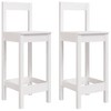 CLIHOME Farmhouse Bar Chairs,Solid Wood Kitchen Stools,Backless Counter Stools for Kitchen Island (Set of 2) - 2 of 4