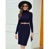 Coolmee Women Long Sleeve Turtle Mock Neck Rib Knit Stretch Slim Fitted Bodycon Sweater Midi Dress 2025 Fall Outfits - 3 of 4