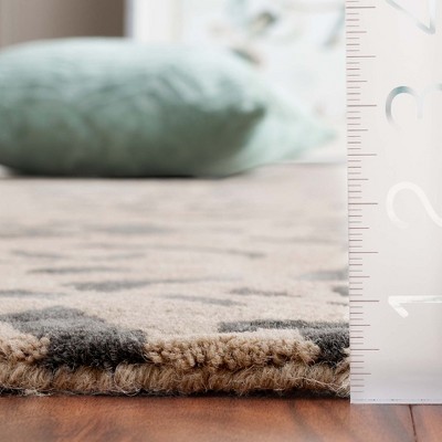 Camel and Grey Hand-Tufted Wool Rectangular Area Rug