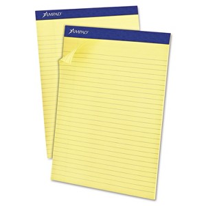 Ampad Recycled Writing Pads 8 1/2 x 11 3/4 Canary 50 Sheets Dozen 20270 - 1 of 3