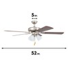 Portage Bay Stannor 52 Inch Indoor Ceiling Fan with Lieght Fixture, 3 Bulbs, and Quiet Reversible Motor for Medium Rooms, 50256, Brushed Nickel - 4 of 4