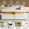 Sapphtopaz Modern Coffee Table with 4 Drawers Square Elegant Center Table with Gold Accents Living Room Tables Coffee Bar for Living Room - 3 of 4