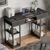 ChicFurnit Desks Gaming Table Computer Desk Writing Study PC Table with Storage Space Fabric Side Bag for Home Office, Black, 47.2"*15.7"*30.7" - 2 of 4
