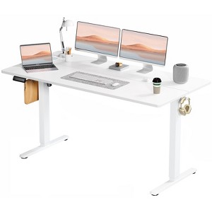 CAVINAS Ergonomic Height Adjustable Desk,Electric Standing Desk with T-Shaped Metal Legs,Modern Computer Desk for Corner,Office,Bedroom - 1 of 4