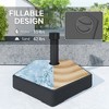 Patio Umbrella Base Holder, Heavy Duty Outdoor Umbrella Stand Base, Filled Up to 42lbs with Stand or 33lbs with Water for Garden, Poolside - 4 of 4
