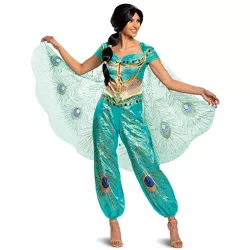 Aladdin Jasmine Teal Deluxe Adult Costume, Large (12-14)