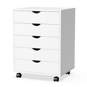 Drawer Chest - Storage Cabinets Dressers Wood Dresser Cabinet with Wheels - 1 of 4
