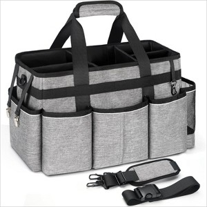 Large Wearable Cleaning Caddy Bag with Handles, Cleaning Supplies Organizer with Adjustable Shoulder Strap & Waist Belt - 1 of 4