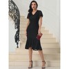 INSPIRE CHIC Women's Lace Floral Fishtail Formal Cocktail Short Sleeve Midi Dress - 3 of 4