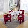 APRILSOUL Contemporary Designed Velvet Fabric Upholstered Accent,Dining Chair,Barrel Side Chairs Kitchen Armchair for Living Room set of 2 - 2 of 4