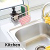 Unique Bargains Sink Organiser with Self-Draining Drain Tray Carbon Steel for Kitchen Bathroom White - 2 of 4