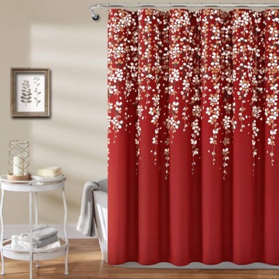 Ruso Weights Elegant Floral Design Shower Curtain