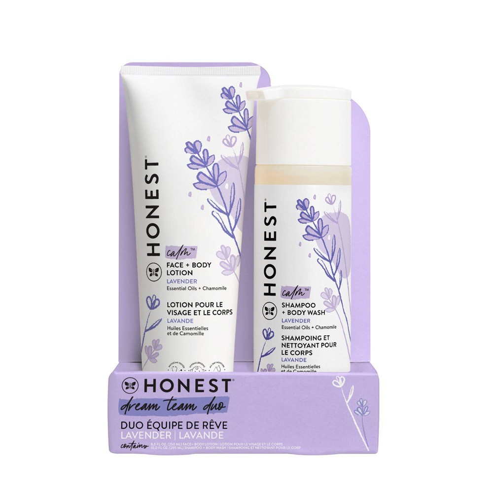 Photos - Hair Product The Honest Company Calm Shampoo + Body Wash and Lotion Duo - Lavender - 18