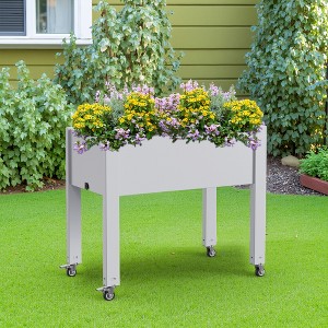 Mayeerty Freestanding Raised Garden Bed with Wheels and 14Gal Potting Soil Include 2.38Gal Capacity of Water Storage Area - 1 of 4