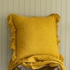 18x18 Inch Hand Woven Fringed Throw Pillow Mustard Cotton With Polyester Fill by Foreside Home & Garden - 2 of 4