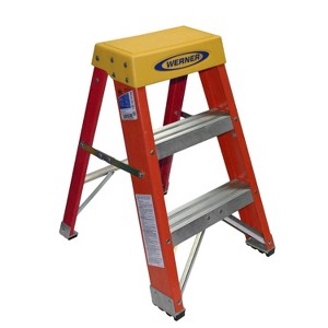 Werner 2 ft. H Fiberglass Step Ladder Type IA 300 lb. capacity - 1 of 1