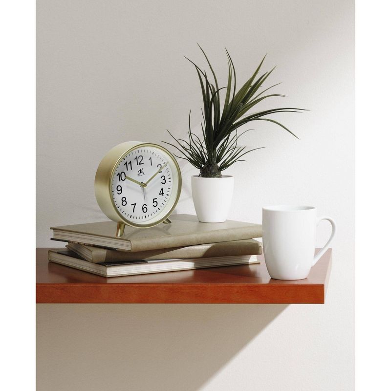 6&#34; Tabletop Alarm Clock Matte Gold - Infinity Instruments, 6 of 11