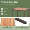 Tangkula Set of 3 Wicker Dining Set Acacia Wood Table Top W/ Cushioned Chairs Patio Garden - 4 of 4