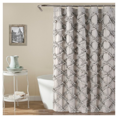 shower curtain ruffle gray decor target lush diamond curtains
