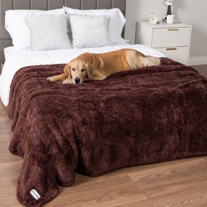PetAmi Fluffy Dog Blanket for Pet Cat Puppy Kitten, Faux Shearling Soft Fleece Throw, Plush Reversible Washable Couch Cover - 1 of 4