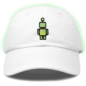 Dalix Robot Embroidered Glow in the Dark Retro Dad Hat Cotton Baseball Cap Adjustable Mens - 1 of 4