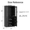 MAYEERTY 36x31x16 in Natural Wood Grain Storage Cabinet with Glass Door for Living Room & Bar Area - 4 of 4