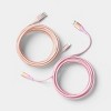 10ft USB-A to USB-C Braided Cable 2pk - heyday™ Bright Lilac Cosmetic Pink - 3 of 3