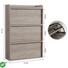 Shoe Cabinet with 3 Flip Drawers FreeStanding Shoe Storage  Wooden Shoe Organizer with Adjustable Shelf - 2 of 4