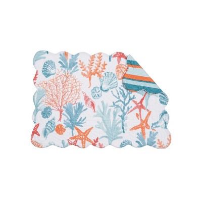 C&F Home Tangerine Coast Placemats Set of 6, 13" x 19"