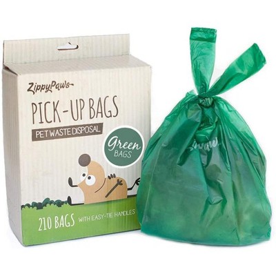 ZippyPaws - Dog Waste Pick-Up Bags, Large Strong Waste Bags with Easy-Tie Handles, Measures 14.5 Inch by 5.5 Inch - 210 Count