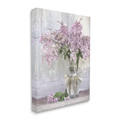 Tranquil Lilac Flower Vase Canvas Wall Art, 16 x 20
