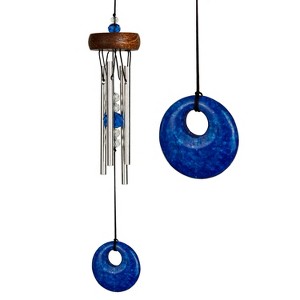 Woodstock Wind Chimes Signature Collection  Mini Stone Chime  10" Purple Silver Wind Chime MSCU - 1 of 4