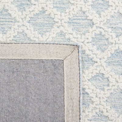 Handmade Blue Wool Abstract Tufted 6' x 6' Square Rug