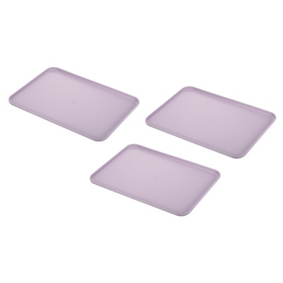 Unique Bargains PP Plastic Reusable Lightweight Durable Tray Rectangle 3 Pcs
