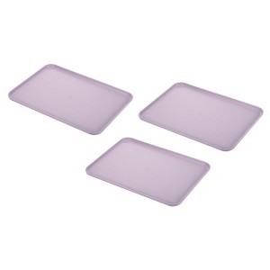 Unique Bargains PP Plastic Reusable Lightweight Durable Tray Rectangle 3 Pcs - 1 of 4