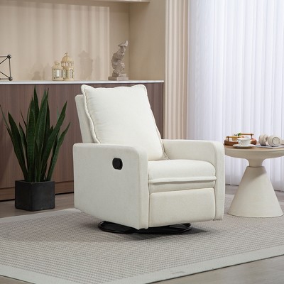 Velvet Manual Swivel Recliners with 360° Rotation and Plush Upholstery